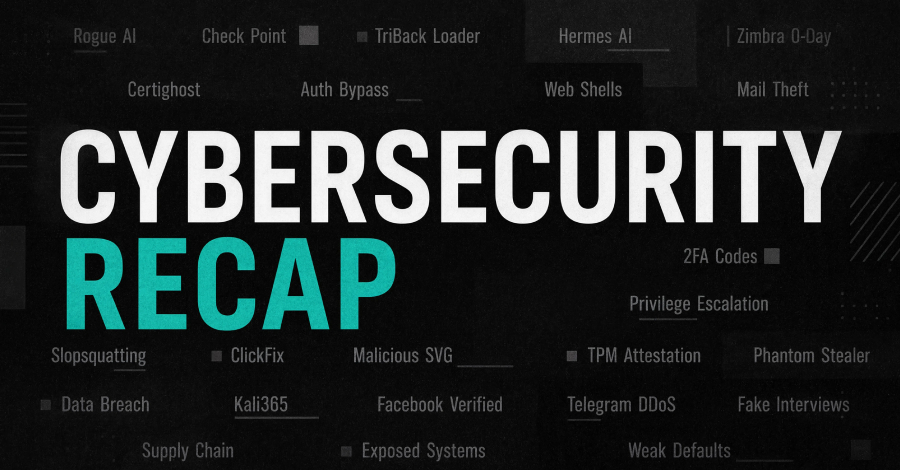 ⚡ Weekly Recap: Rogue AI Agents, Check Point Exploit, Slopsquatting, ClickFix Lures and More